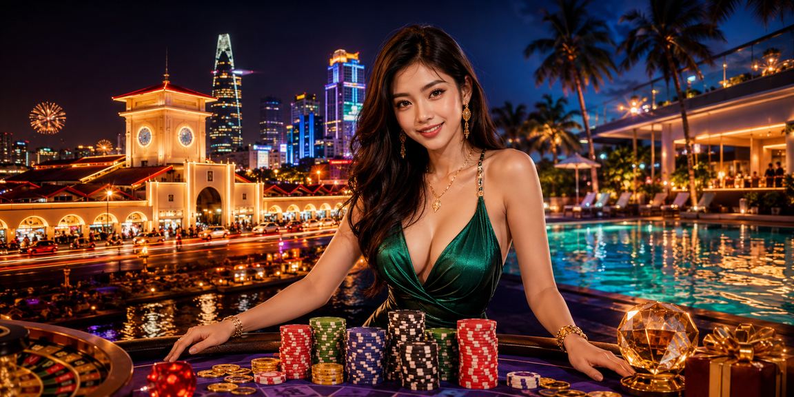 Lễ hội casino tại TP.HCM với không khí rực rỡ đèn màu và người chơi hào hứng
